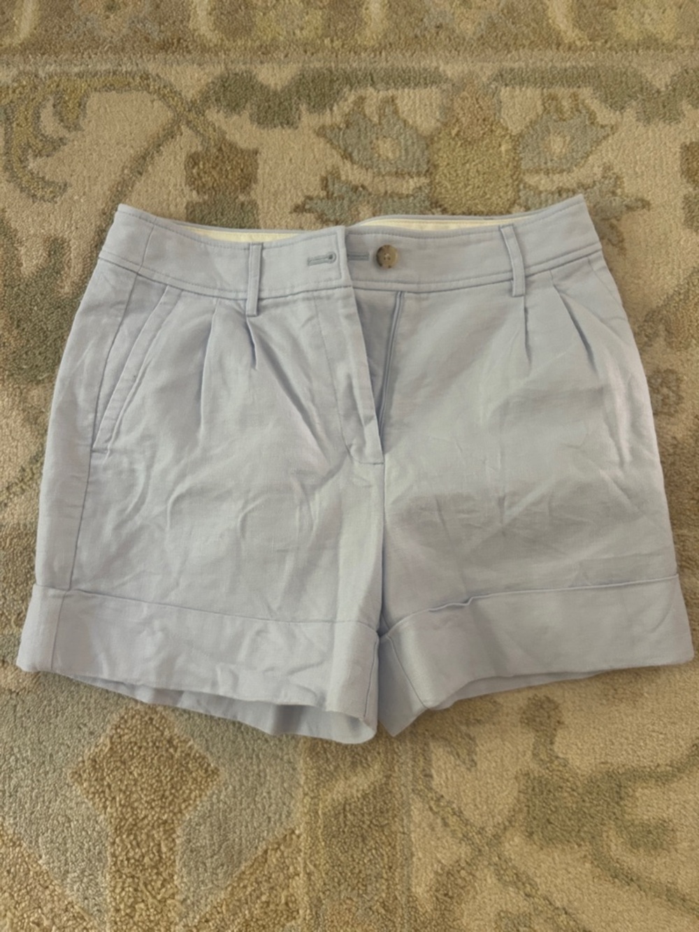 J. Crew Light Blue Pleated High-Rise Shorts